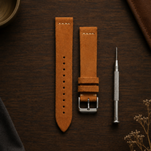18mm Soft Genuine Leather Suede Watch Strap in Tan Brown (NEW)