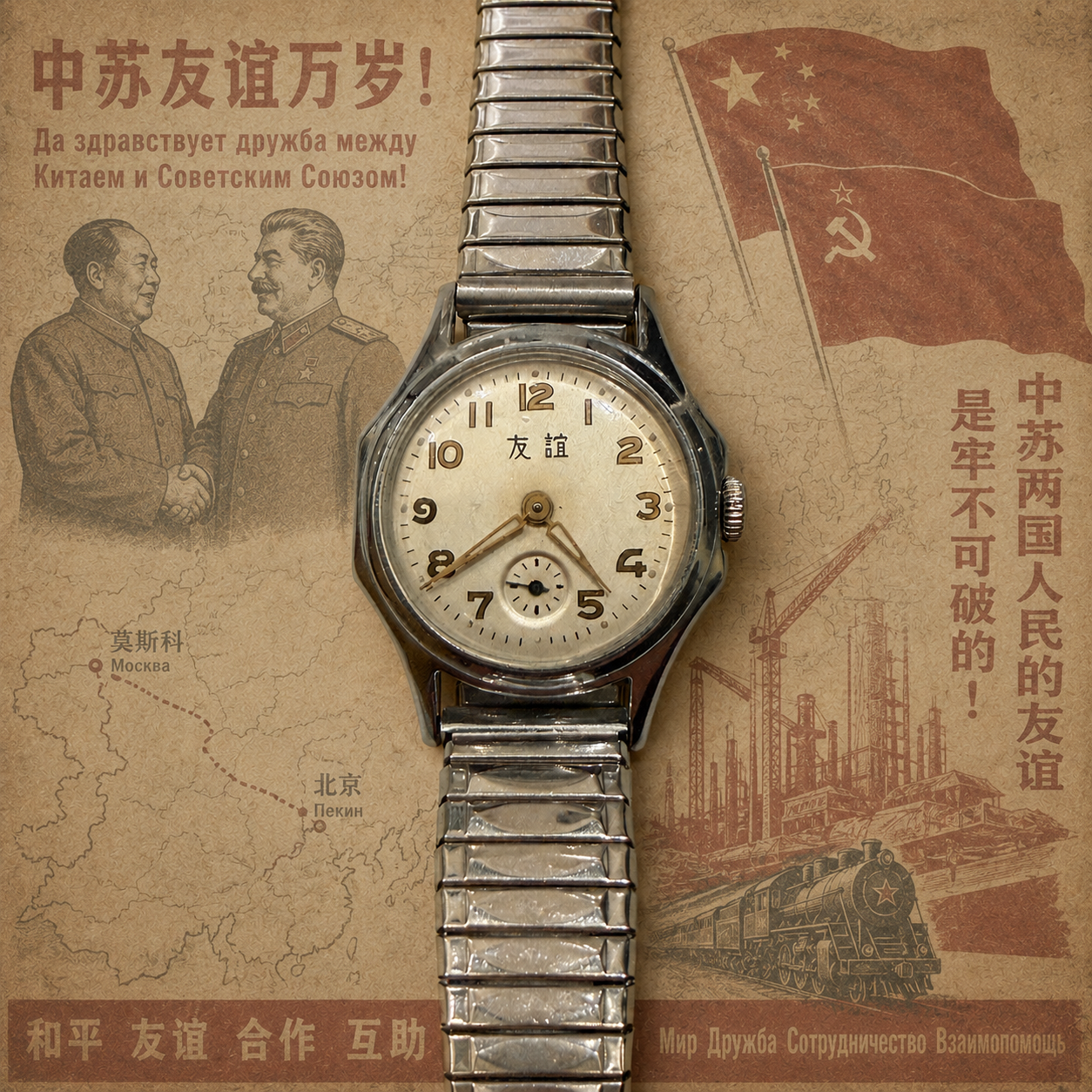 Vostok YouYi – full-Arabic white dial with 友谊 signature (Rarity: 9/10)